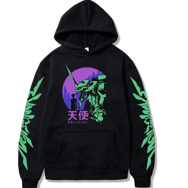 Funny Japan Anime Evangelion Hoodie Men Manga Unisex Streetwear Pullover - The Seven Deadly Sins Store